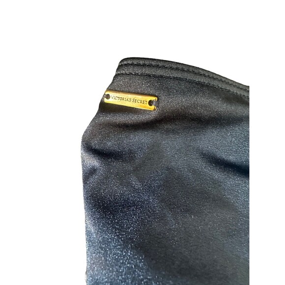 y2k Victorias Secret Swim Cheeky Bottom Gold Ring Smoke Grey Small - Picture 5 of 8